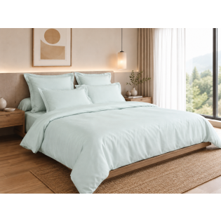 Housse de Couette 260 x 240 cm – 100% Coton 57 Fils/cm² – Menthe