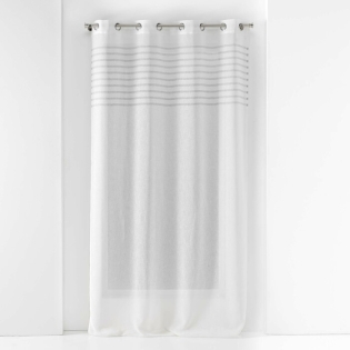 Panneau a oeillets 140 x 240 cm voile tisse+top raye medina Sans