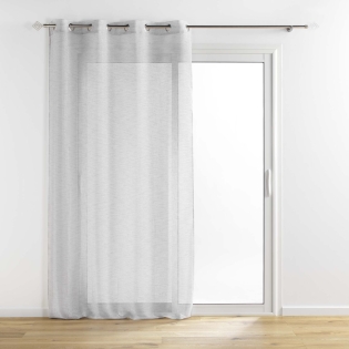 Voilage a oeillets 140 x 240 cm aspect brillant Sunline Gris/argent sur Mon Linge de Maison Voilage a oeillets 140 x 240 cm aspect brillant Sunline Gris/argent
