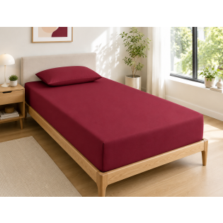 Drap Housse 90x190 cm 1 Place 100% Coton 57 Fils/cm² Bonnet 30 cm Grenat sur Mon Linge de Maison Drap Housse 90x190 cm 1 Place 100% Coton 57 Fils/cm² Bonnet 30 cm Grenat
