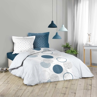 Parure de couette 260 x 240 cm + taies 100% coton voie lactee sur Mon Linge de Maison Parure de couette 260 x 240 cm + taies 100% coton voie lactee