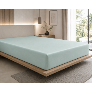 Drap-Housse 180 x 200 cm Prestige Céladon – Satin de Coton Peigné 120 fils/cm² – Bonnet 30 cm sur Mon Linge de Maison Drap-Housse 180 x 200 cm Prestige Céladon – Satin de Coton Peigné 120 fils/cm² – Bonnet 30 cm