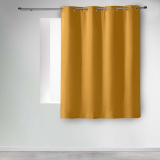 Rideau occultant à œillets 135 x 180 cm – Uni Curry – Petite hauteur 