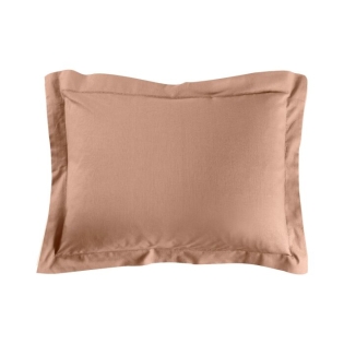 Taie d'oreiller 50 x 70 cm uni 57 fils lina +point bourdon Blush