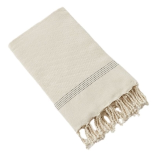 fouta avec franges 100 x 200 cm coton tissé teint ulysse ecume sur Mon Linge de Maison fouta avec franges 100 x 200 cm coton tissé teint ulysse ecume