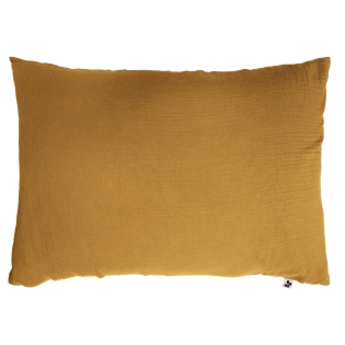 Taie d'oreiller en double gaze de coton – 50 x 70 cm – Safran sur Mon Linge de Maison Taie d'oreiller en double gaze de coton – 50 x 70 cm – Safran
