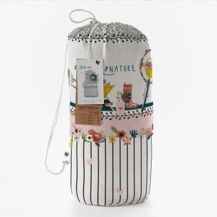 couette imprimée 140 x 200 cm + 1 taie d'oreiller 60 x 60 cm coton imprimé jardinage