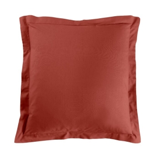 Taie d’oreiller 63 x 63 cm coton 57 fils Lina Terracotta – Volant plat avec point bourdon