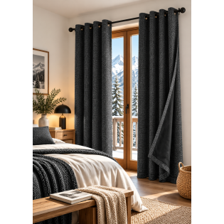Lot de 2 rideaux occultants thermiques doublés polaire 140 x 240 cm ARCTICA Truffe sur Mon Linge de Maison Lot de 2 rideaux occultants thermiques doublés polaire 140 x 240 cm ARCTICA Truffe