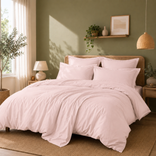 Housse de couette Percale de coton peigné 80 fils/cm²- 260 x 240 cm - Rose sur Mon Linge de Maison Housse de couette Percale de coton peigné 80 fils/cm²- 260 x 240 cm - Rose