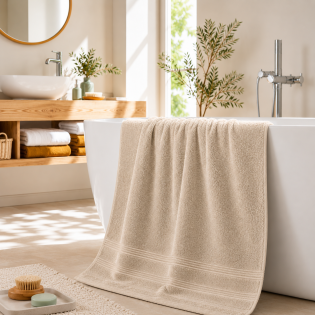 Drap de Douche Spa 70 x 140 cm 100% Coton 400 gr/m² - Maïs sur Mon Linge de Maison Drap de Douche Spa 70 x 140 cm 100% Coton 400 gr/m² - Maïs