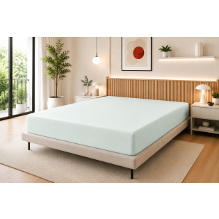 Drap Housse 140 x 190 cm Menthe – 100% Coton 57 Fils/cm² – Bonnet 30 cm