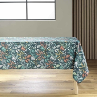 Nappe rectangle 145 x 240 cm polyester imprime stylis Bleu sur Mon Linge de Maison Nappe rectangle 145 x 240 cm polyester imprime stylis Bleu