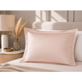 Taie d'Oreiller 50 x 70 cm Rose blush – Satin de Coton 120 Fils/cm² – Hôtellerie Haut de Gamme