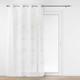 Voilage a oeillets 140 x 240 cm effet lin tissé Janice Blanc sur Mon Linge de Maison Voilage a oeillets 140 x 240 cm effet lin tissé Janice Blanc