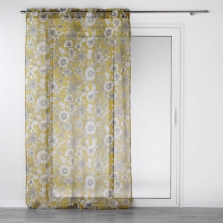 Panneau a oeillets 140 x 280 cm voile sable imprime milady Jaune