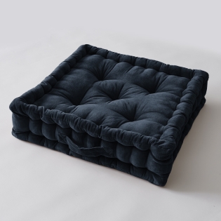 Coussin de sol 50 x 50 x 10 cm – Velours de Coton – César Pampa Bleu Minuit sur Mon Linge de Maison Coussin de sol 50 x 50 x 10 cm – Velours de Coton – César Pampa Bleu Minuit