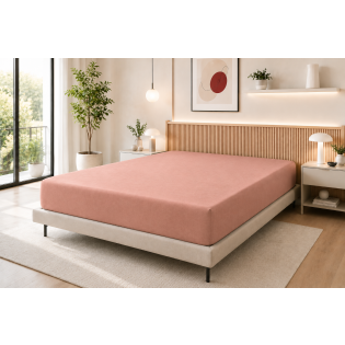 Drap Housse 140 x 190 cm Vieux Rose – 100% Coton 57 Fils/cm²