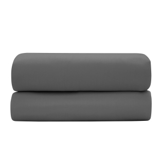 Drap-housse 140 x 190 cm — Satin de coton 120 fils/cm² — Graphite — Bonnet 30 cm
