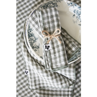 Lot de 3 serviettes 40 x 40 cm – Double gaze de coton – Vickie Romarin