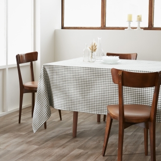 Nappe rectangle 150 x 250 cm Gaze de coton tissée teinte VICKIE Romarin