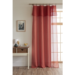 Rideau ajustable + 8 anneaux pince 140 x 270 cm Polyester effet bouclette ELDA Terracotta sur Mon Linge de Maison Rideau ajustable + 8 anneaux pince 140 x 270 cm Polyester effet bouclette ELDA Terracotta