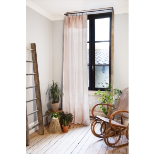 Rideau ajustable + 8 anneaux pince – Gaze de coton – 140 x 300 cm – Rose – Gaïa