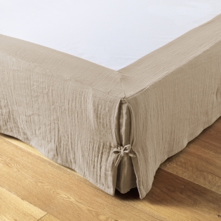 Cache-sommier 180 x 200 cm – Double Gaze de Coton 125 g/m² – Gaïa Ficelle
