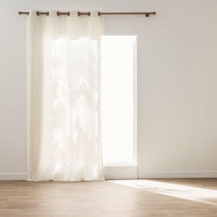 Rideau à œillets 140 x 260 cm effet lin tissé CODY – Rideau décoratif lumineux