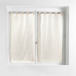 Paire de panneaux droits 2 x 60 x 160 cm – Effet lin tissé Norine – Voilage à passants sur Mon Linge de Maison Paire de panneaux droits 2 x 60 x 160 cm – Effet lin tissé Norine – Voilage à passants