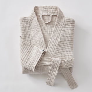 peignoir kimono mixtPeignoir Kimono Mixte S/M – Double Gaze de Coton Gaïa Pampae s/m gaze de coton unie gaïa pampa