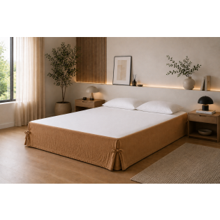 Cache-sommier 140 x 190 cm Double Gaze de Coton GAÏA Camel – Qualité Haut de Gamme sur Mon Linge de Maison Cache-sommier 140 x 190 cm Double Gaze de Coton GAÏA Camel – Qualité Haut de Gamme
