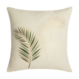 Coussin déhoussable 45 x 45 cm Polycoton imprimé métallisé ISADORA Sauge sur Mon Linge de Maison Coussin déhoussable 45 x 45 cm Polycoton imprimé métallisé ISADORA Sauge