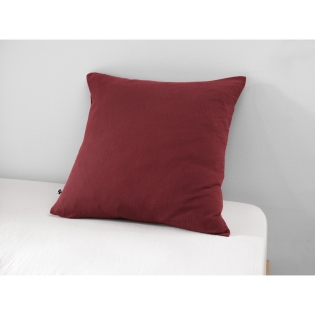 Taie d'oreiller en double gaze de coton – 60 x 60 cm – Gaïa Bordeaux sur Mon Linge de Maison Taie d'oreiller en double gaze de coton – 60 x 60 cm – Gaïa Bordeaux