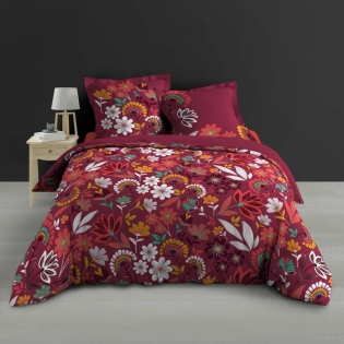 Housse de couette 240 x 220 cm percale de coton 78 fils imprimé  Arbusa