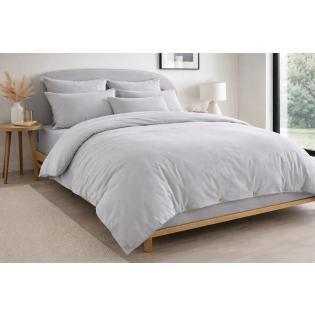 Pack Housse de Couette 260 x 240 cm + Drap Housse 160x200 cm – Flanelle CANDICE Gris