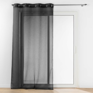 Voilage a oeillets 140 x 240 cm voilé sable Amani Noir sur Mon Linge de Maison Voilage a oeillets 140 x 240 cm voilé sable Amani Noir