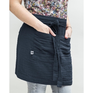 Tablier Serveur 45 x 80 cm – Gaze de Coton Unie GAÏA Minuit sur Mon Linge de Maison Tablier Serveur 45 x 80 cm – Gaze de Coton Unie GAÏA Minuit