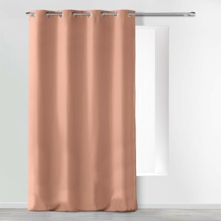 Rideau à œillets 140 x 260 cm microfibre unie ABSOLU Blush