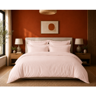 Housse de couette Prestige 260 x 240 cm Rose Blush – Satin de coton peigné 120 fils/cm² sur Mon Linge de Maison Housse de couette Prestige 260 x 240 cm Rose Blush – Satin de coton peigné 120 fils/cm²