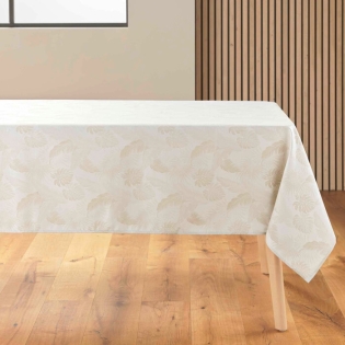 Nappe rectangle 140 x 250 cm jacquard enduit enola Naturel sur Mon Linge de Maison Nappe rectangle 140 x 250 cm jacquard enduit enola Naturel
