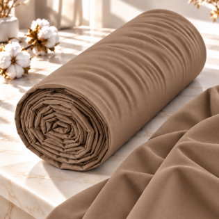 Drap housse 2 en 1 imperméable 90 x 190 cm – coton 57 fils – DUO PROTECT Taupe