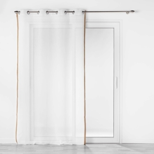 Voilage a oeillets 140 x 240 cm voile sablé +jute Sarah Blanc sur Mon Linge de Maison Voilage a oeillets 140 x 240 cm voile sablé +jute Sarah Blanc