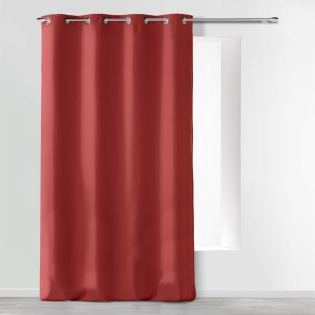 RIDEAU A OEILLETS 140 x 280 CM MICROFIBRE UNIE ABSOLU GRENADE