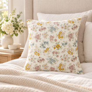 Taie d'Oreiller 60 x 60 cm Double Gaze de Coton 125 g/m² Ava Pampa