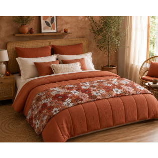 Bout de Lit 90 x 200 cm Double Gaze de Coton 125 g/m² Alba Imprimé Floral