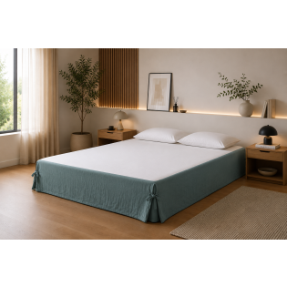 Cache-sommier 140 x 190 cm Double Gaze de Coton GAÏA Bleu canard – Qualité Haut de Gamme sur Mon Linge de Maison Cache-sommier 140 x 190 cm Double Gaze de Coton GAÏA Bleu canard – Qualité Haut de Gamme