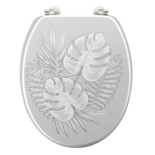 Abattant wc charnieres metal 37.5 x 46 cm mdf imprime Amber