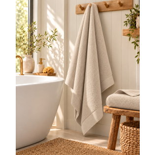 Drap de bain Softy 100 x 150 cm – Éponge Zero Twist 100% coton peigné 600 g/m² – Naturel sur Mon Linge de Maison Drap de bain Softy 100 x 150 cm – Éponge Zero Twist 100% coton peigné 600 g/m² – Naturel