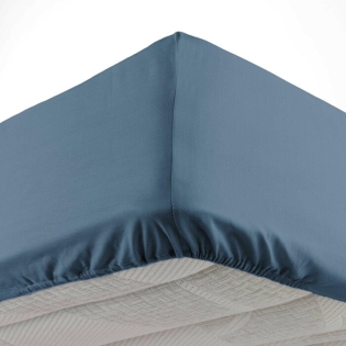 Drap housse 140 x 190 cm bonnet 30 cm Mmicrofibre Oscar Bleu Nuit sur Mon Linge de Maison Drap housse 140 x 190 cm bonnet 30 cm Mmicrofibre Oscar Bleu Nuit
